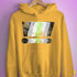 Agender Pride Grunge Exclamation Points Hoodie - Mustard